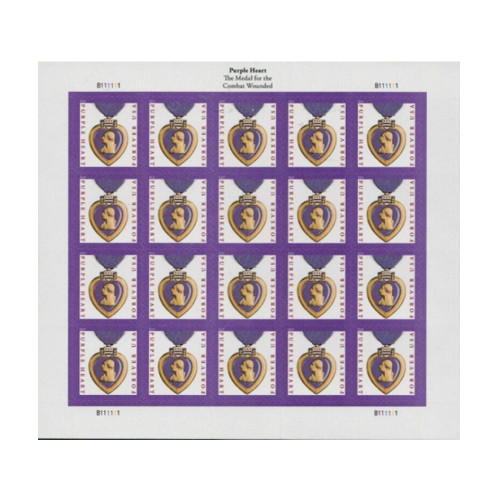 Purple Heart Medal 2019 - 5 Sheets / 100 Pcs