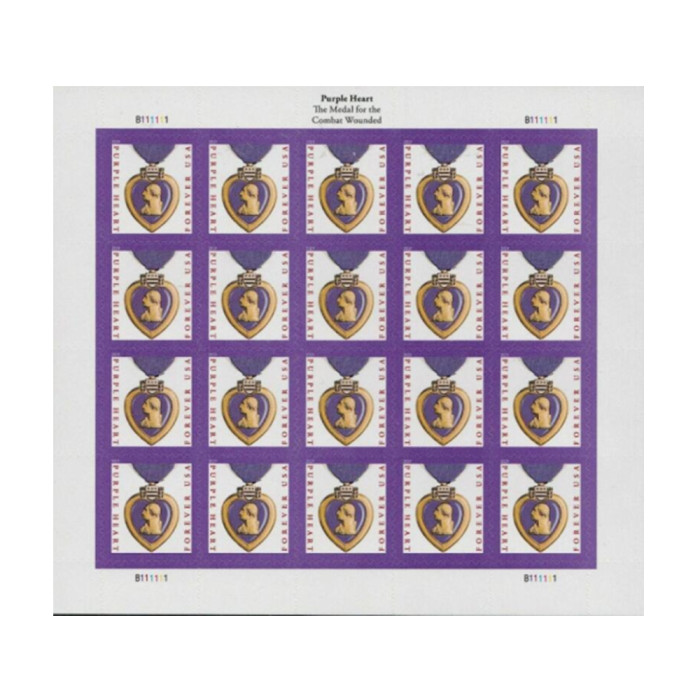 Purple Heart Medal 2019 - 5 Sheets / 100 Pcs