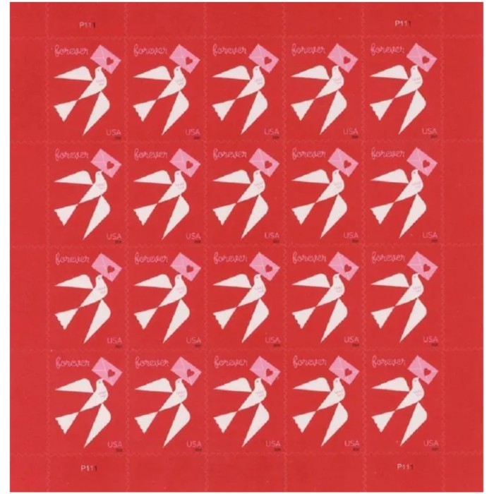 LOVE 2024 - 5 Sheets / 100 Pcs