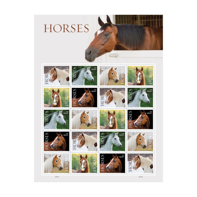 Horses 2024 - 5 Sheets / 100 Pcs