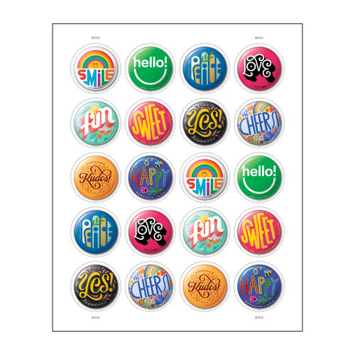 Pinback buttons 2024 - 5 Sheets / 100 Pcs