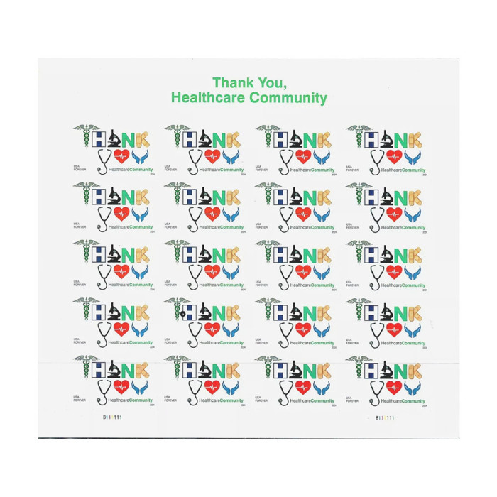 Thank You, Healthcare Community 2024 - 5 Sheets / 100 Pcs