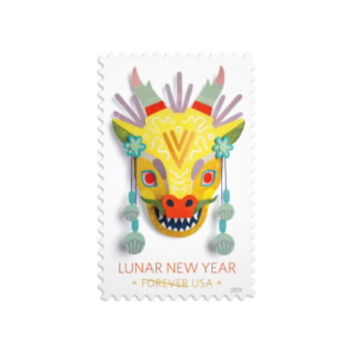 Lunar New Year Of The Dragon 2024 - 5 Sheets / 100 Pcs