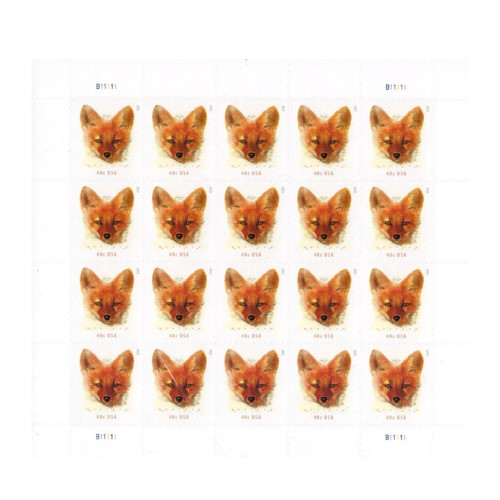 Red Fox 2023 Additional Postage 40¢ - 5 Sheets / 100 Pcs