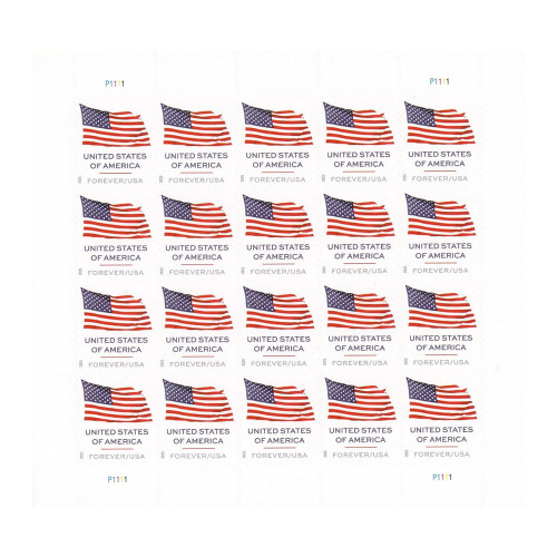 U.S. Flag 2025 First Class - 5 Sheets / 100 Pcs