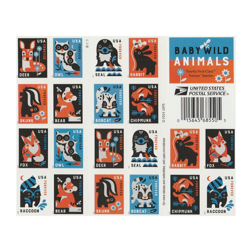 500 Sheets Baby Wild Animals 2025（Sheet  of 20Pcs) - Limited promotional time