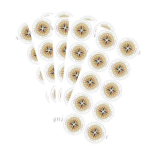 Global Compass Rose 2025 Forever international U.S. - 10 Booklets / 100 Pcs