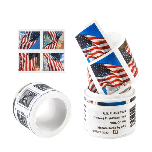 Roll U.S. Flag 2024 First Class Roll 100Pcs/Coil