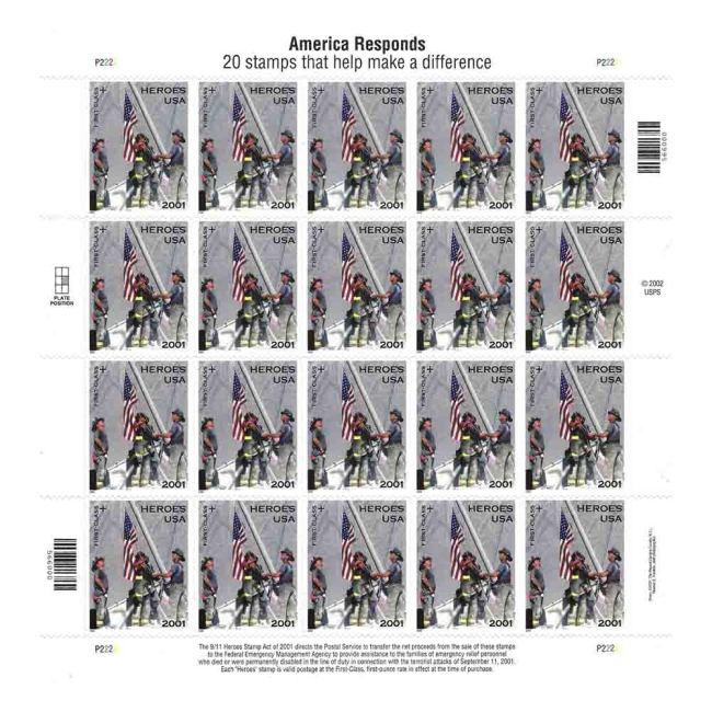 America Heros 2002  - 5 Sheets / 100 Pcs