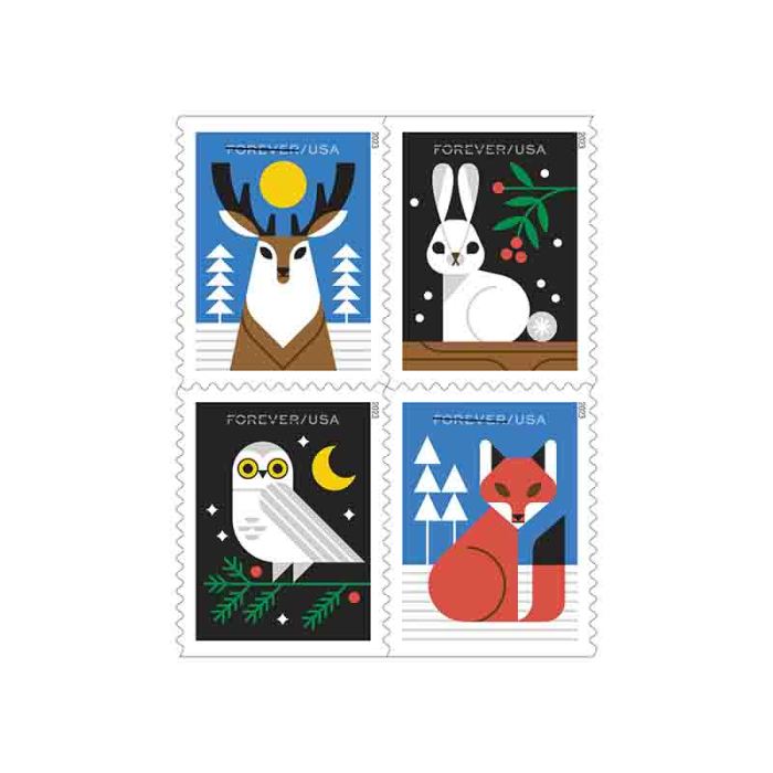 Winter Woodland Animals 2023 - 5 Booklets / 100 Pcs