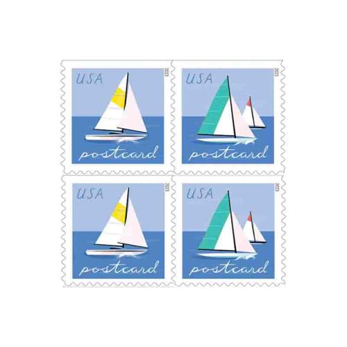 Sailboats Postcard 2023 - 5 Sheets / 100 Pcs