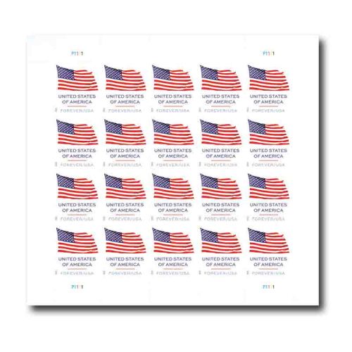 U.S. Flag 2025 First Class - 5 Sheets / 100 Pcs
