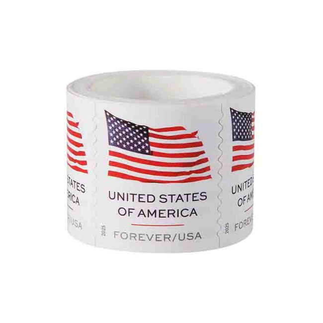 Roll U.S. Flag 2025 First Class Roll 100Pcs/Coil