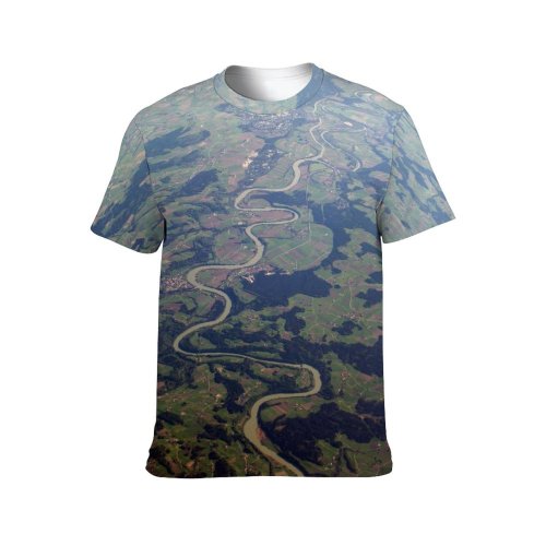 yanfind Adult Full Print Tshirts (men And Women) Alpine Alps Beautiful Beauty Clear Forest Grass High Horizon Lake Landscape