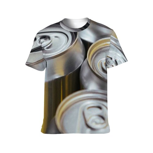 yanfind Adult Full Print T-shirts (men And Women) Technology Recycling Storage Metallic Empty Cola Container Packaging Glazed Aluminum