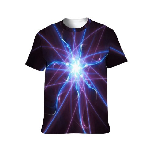 yanfind Adult Full Print T-shirts (men And Women) Abstract Light Spiral Render Dark-