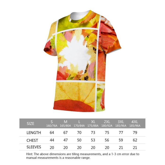 yanfind Adult Full Print Tshirts (men And Women) Autum Leaves Autumn Oak Closeup Decoration Foliage Vivid Maple Viburnum Changes