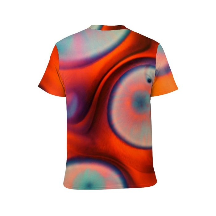 yanfind Adult Full Print T-shirts (men And Women) Texture Design Creativity Round Rainbow Coloring Artistic Vibrant Motley Insubstantial