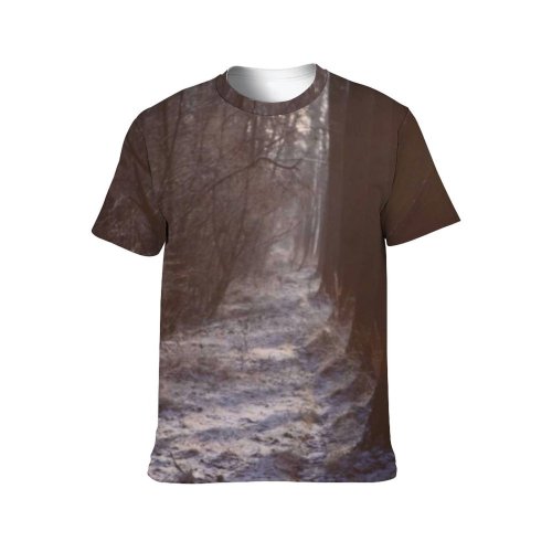 yanfind Adult Full Print T-shirts (men And Women) Landscape Trees Woods Forest Winter Snow Ice-