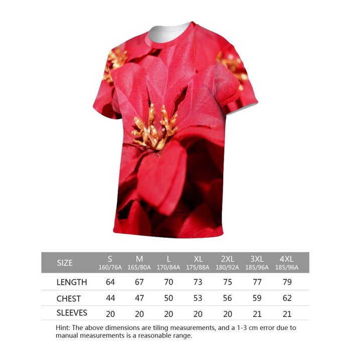 yanfind Adult Full Print Tshirts (men And Women) Artificial Bloom Botanical Christmas Closeup Colorful December Decor Decorate