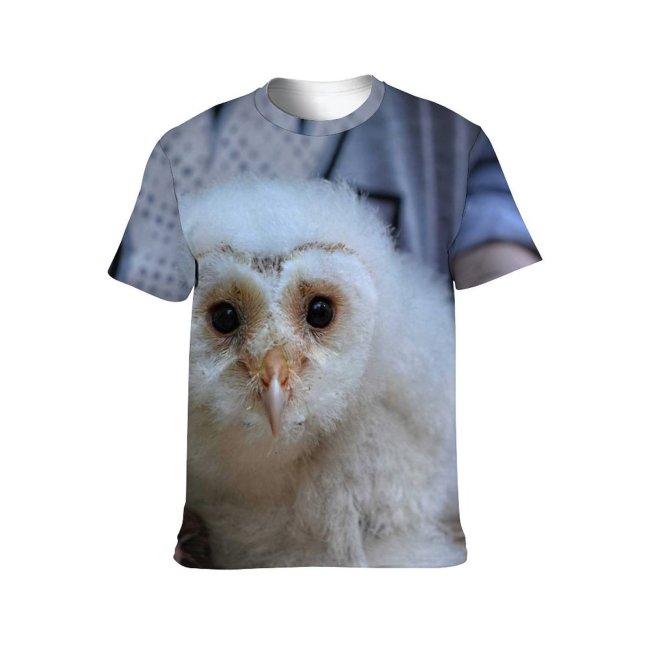 yanfind Adult Full Print T-shirts (men And Women) Winter Cute Young Portrait Baby Funny Family Wildlife Little Raptor Downy