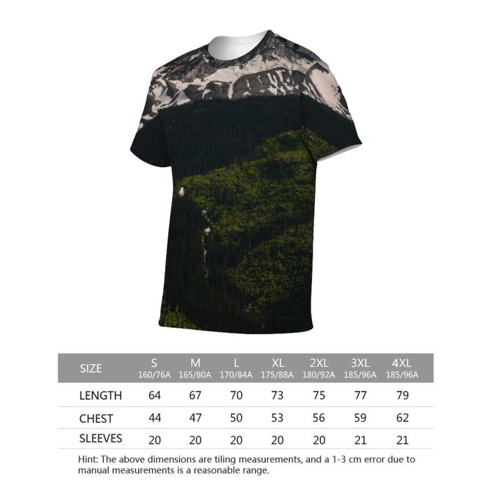 yanfind Adult Full Print T-shirts (men And Women) Wood Light Dawn Landscape Fog Evening Tree Travel Volcano Outdoors Valley