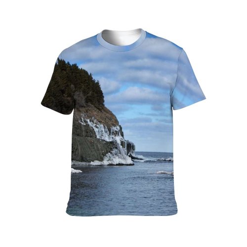 yanfind Adult Full Print Tshirts (men And Women) Lonely Loneliness Bay Beach Beautiful Calmness Coastline Landscape Marine Sunlight Ocean Outdoor