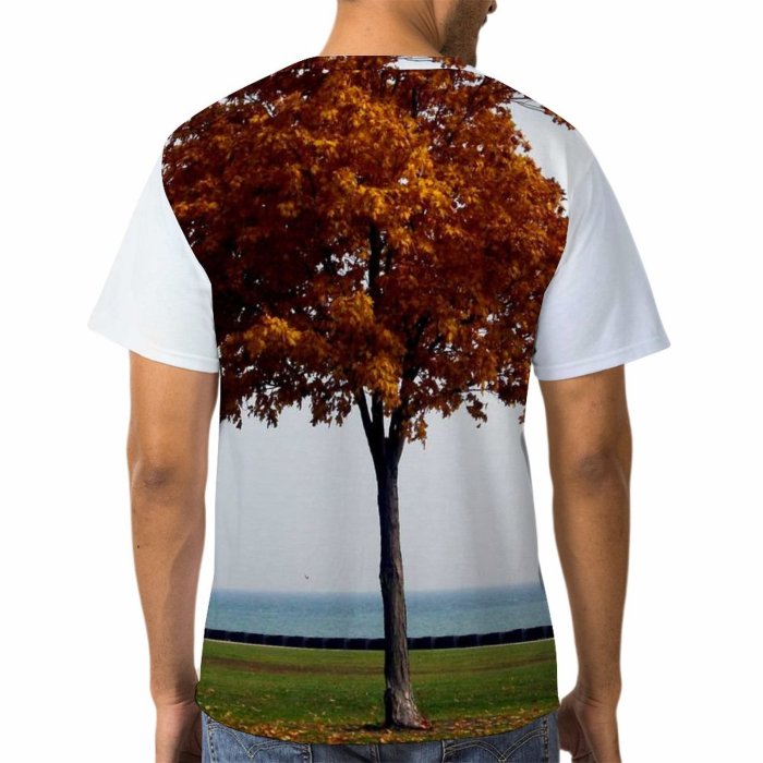 yanfind Adult Full Print Tshirts (men And Women) Autumn Colorful Fall Falling Leaves