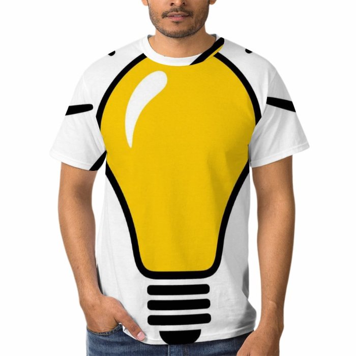 yanfind Adult Full Print Tshirts (men And Women) Lightbulb Bulb Light Genius Website Isolated Electric Energy Innovation Concept Electricity