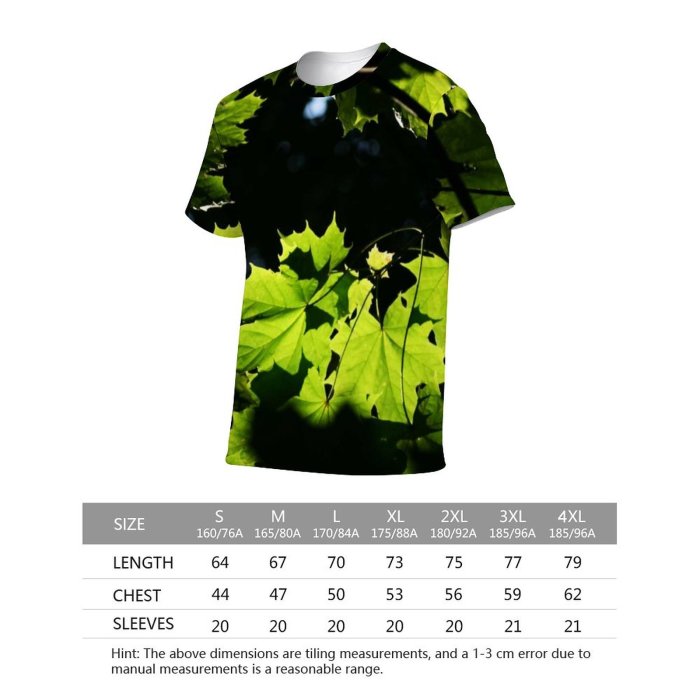 yanfind Adult Full Print Tshirts (men And Women) Leaf Leafs Colorful Silver Tree