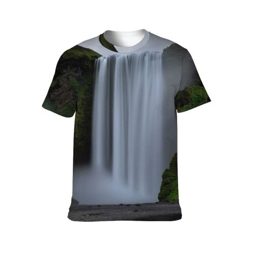yanfind Adult Full Print T-shirts (men And Women) Wood Landscape Fog Mist River Fall Travel Motion Rock Outdoors