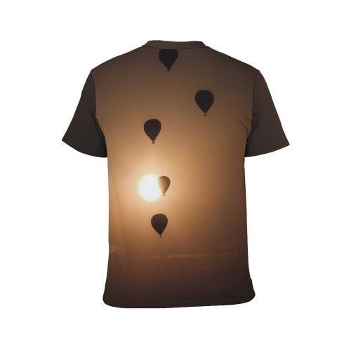 yanfind Adult Full Print T-shirts (men And Women) Light Dawn Sunset Dark Silhouette Fog Evening Freedom Balloon Dusk
