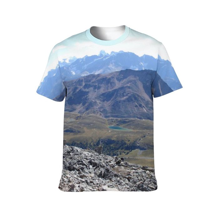 yanfind Adult Full Print Tshirts (men And Women) Alpine Lake Mountains Landscape