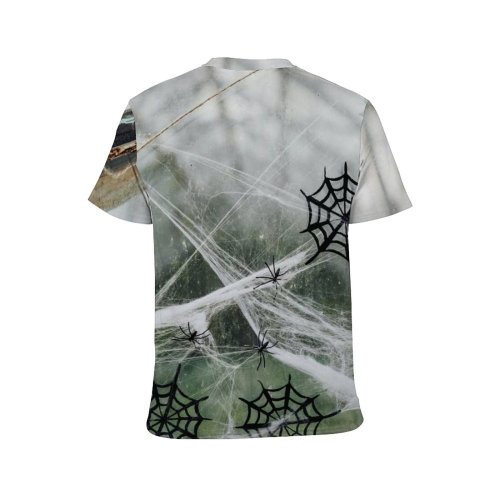 yanfind Adult Full Print T-shirts (men And Women) Wood Broken Window Fence Net Cobweb Iron Web Danger Ruined