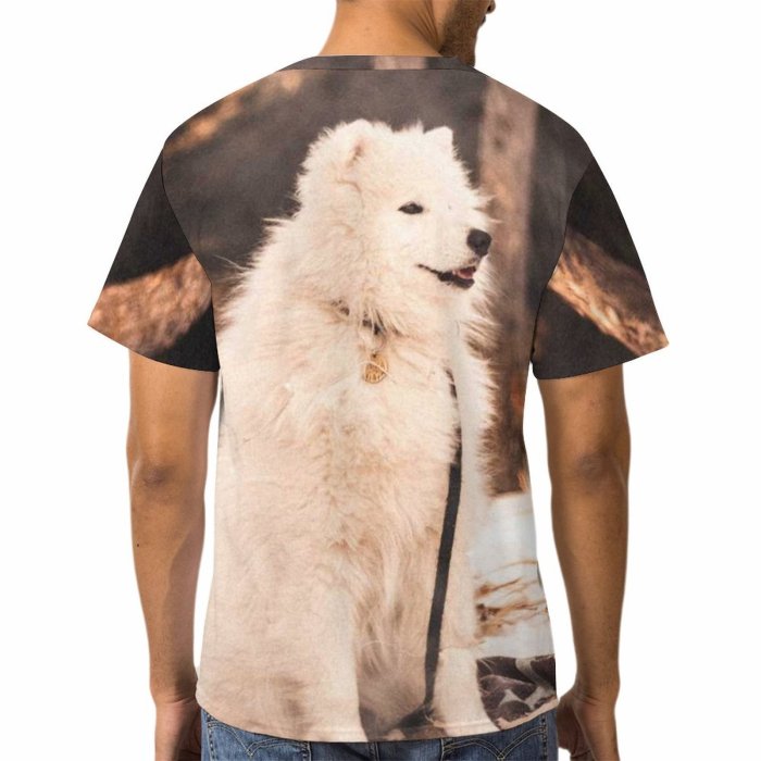yanfind Adult Full Print T-shirts (men And Women) Snow Wood Winter Dog Fog Tree Wolf Fall Portrait Outdoors Frosty