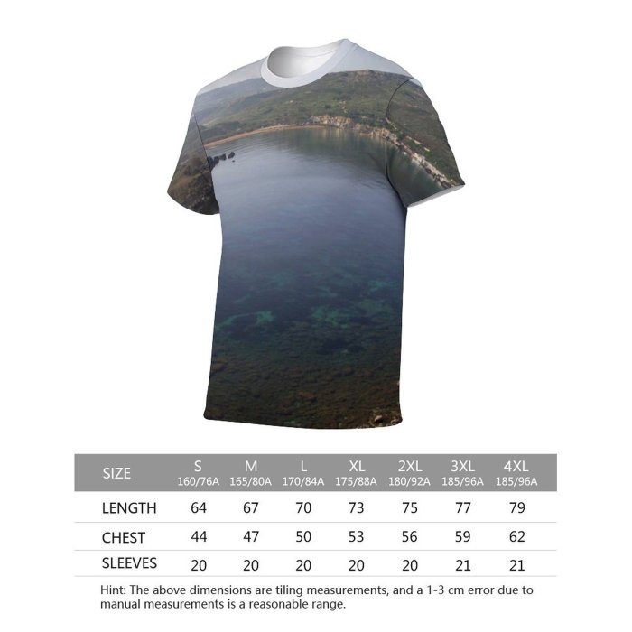 yanfind Adult Full Print Tshirts (men And Women) Landscape Panorama Ocean Bay Cliffs
