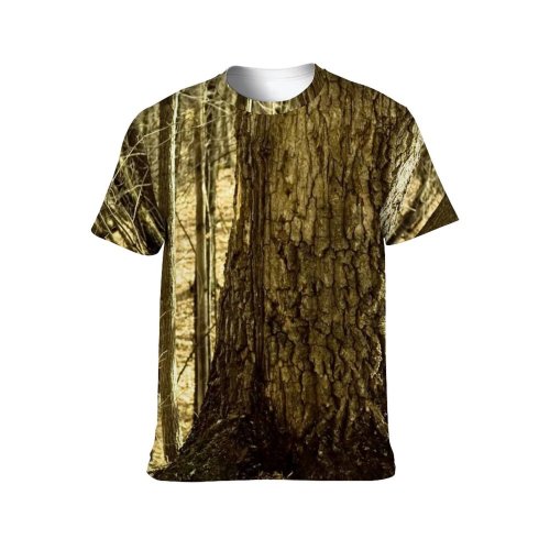 yanfind Adult Full Print Tshirts (men And Women) Autumn Backdrop Beautiful Colorful Forest Golden Ground Landscape Leaves November October Outdoor