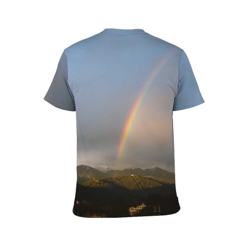 yanfind Adult Full Print T-shirts (men And Women) Light Dawn Landscape Storm Fog Evening Travel Outdoors Rainbow