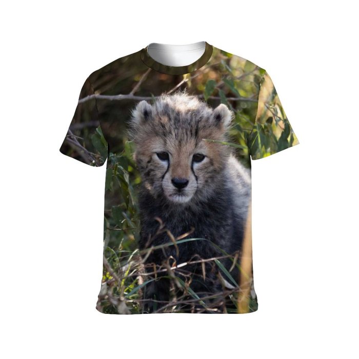 yanfind Adult Full Print T-shirts (men And Women) Wood Cute Grass Fur Wolf Cat Fox Outdoors Wild Baby Hunter