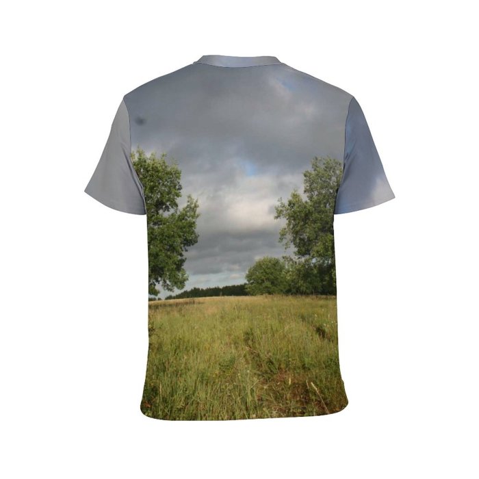 yanfind Adult Full Print Tshirts (men And Women) Area Cloud Cloudscape Cloudy Dark District Dull Grass Land Landscape Meadow Outdoors
