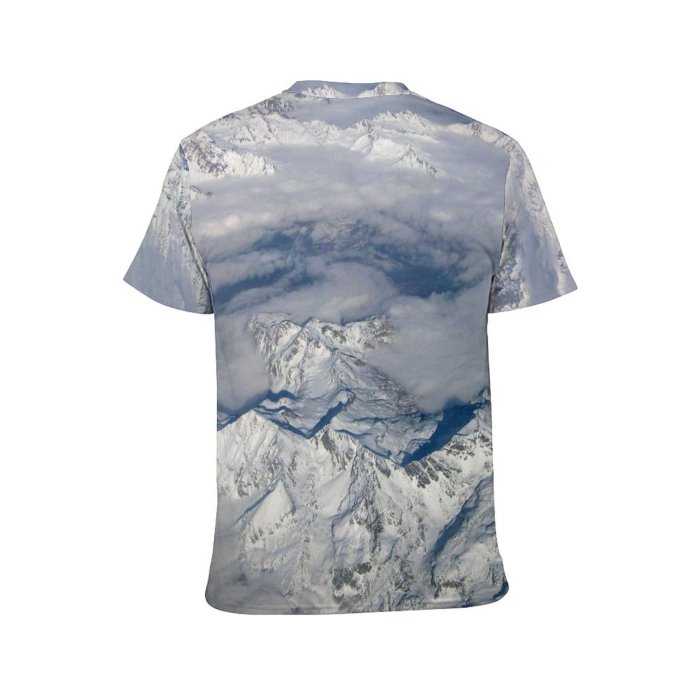 yanfind Adult Full Print Tshirts (men And Women) Alps Mountains Snow Cloud Sky High Altitude Landscape Terrain Winter