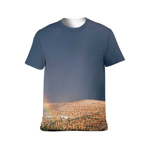 yanfind Adult Full Print T-shirts (men And Women) Light Dawn Landscape Sunset Storm Desert Evening Travel Outdoors