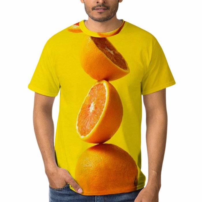 yanfind Adult Full Print T-shirts (men And Women) Summer Health Juicy Farming Tropical Rind Still Juice Citrus Grow Vitamin