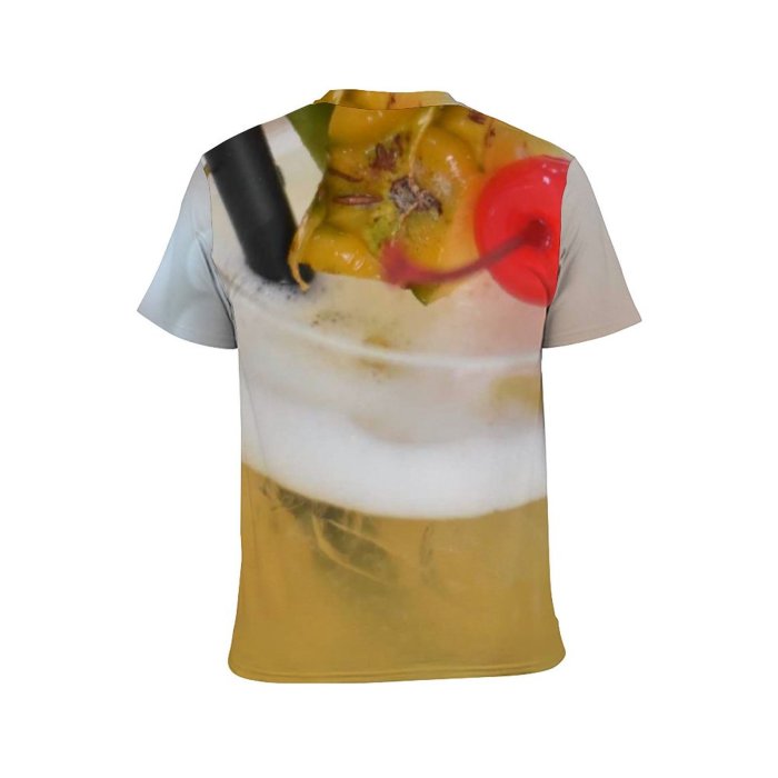 yanfind Adult Full Print T-shirts (men And Women) Summer Party Cocktail Glass Beer Sweet Health Fruit Homemade Delicious Tropical Juice