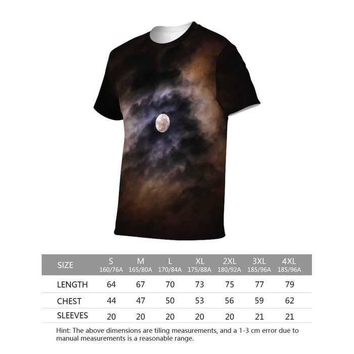 yanfind Adult Full Print T-shirts (men And Women) Light Space Dark Storm Evening Dusk Outdoors Astronomy Lunar