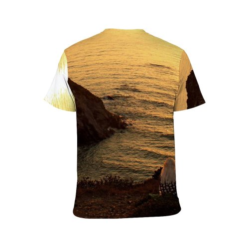 yanfind Adult Full Print Tshirts (men And Women) Lovers Watching Fiery Sunset Algarve Portugal Setting Light Cliff Top Romantic