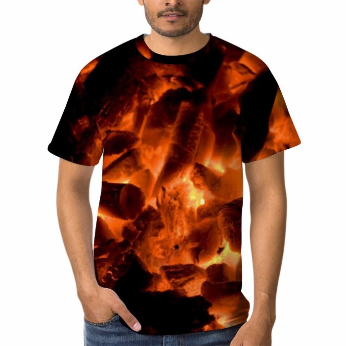yanfind Adult Full Print T-shirts (men And Women) Ablaze Abstract Arson Ash Barbecue Barbeque Blacksmith Bonfire Burn Burning Burnt
