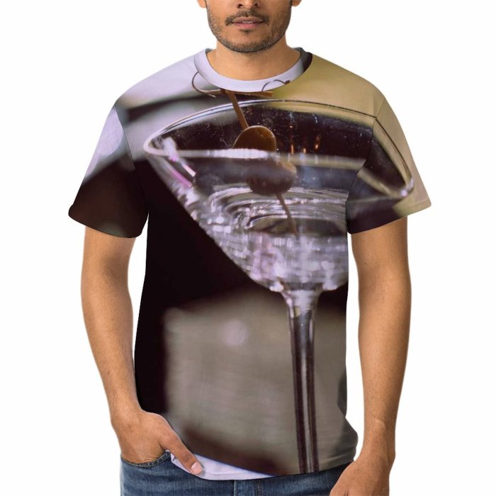 yanfind Adult Full Print T-shirts (men And Women) Party Glass Reflection Wine Vodka Liquor Gin Icee