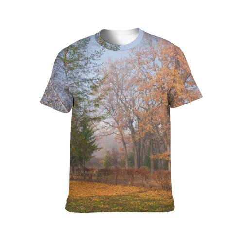 yanfind Adult Full Print Tshirts (men And Women) Autumn Beautiful Branch Country Gold Golden Leaves Scene Trees