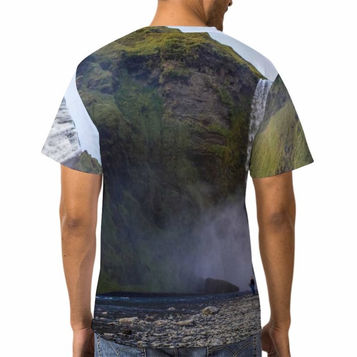 yanfind Adult Full Print T-shirts (men And Women) Mist Lake Park River Travel Motion Rock Outdoors Rainbow Scenic